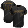 [Top-Selling] Custom Team Name Black Black-Old Gold Baseball Jersey- Maria