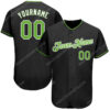[Top-Selling] Custom Team Name Black Neon Green-White Full Printed Baseball Jersey- Maria