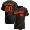 [Top-Selling] Custom Team Name Black Orange-Black Full Printed Baseball Jersey