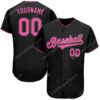 [Top-Selling] Custom Team Name Black Pink-White Baseball Jersey- Maria