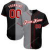 [Top-Selling] Custom Team Name Black Red-Gray Full Printed Baseball Jersey
