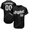 [Top-Selling] Custom Team Name Black Strip White Full Printed Baseball Jersey- Maria