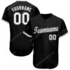 [Top-Selling] Custom Team Name Black White-Gray Baseball Jersey
