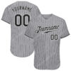 [Top-Selling] Custom Team Name Gray Black Strip Black-White Baseball Jersey