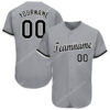 [Top-Selling] Custom Team Name Gray Black-White Full Printed Baseball Jersey- Maria