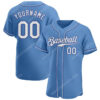 [Top-Selling] Custom Team Name Light Blue Strip White-Royal Full Printed Baseball Jersey