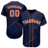 [Top-Selling] Custom Team Name Navy Strip Orange-White Full Printed Baseball Jersey