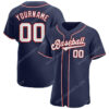 [Top-Selling] Custom Team Name Navy Strip White-Red Full Printed Baseball Jersey- Maria