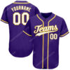 [Top-Selling] Custom Team Name Purple White-Gold Full Printed Baseball Jersey- Maria