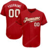 [Top-Selling] Custom Team Name Red White-Black Full Printed Baseball Jersey