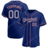 [Top-Selling] Custom Team Name Royal Light Strip Blue-Red Full Printed Baseball Jersey- Maria