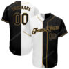 [Top-Selling] Custom Team Name White-Black Old Gold Baseball Jersey