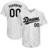 [Top-Selling] Custom Team Name White Black Strip Black Full Printed Baseball Jersey