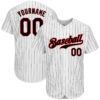 [Top-Selling] Custom Team Name White Black Strip Black-Red Baseball Jersey