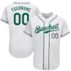 [Top-Selling] Custom Team Name White Kelly Green-Light Gray Full Printed Baseball Jersey- Maria