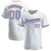 [Top-Selling] Custom Team Name White Light Blue Strip Light Blue-Red Baseball Jersey- Maria
