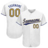 [Top-Selling] Custom Team Name White Old Gold-Royal Full Printed Baseball Jersey