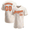 [Top-Selling] Custom Team Name White Orange Strip Orange-Black Full Printed Baseball Jersey