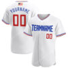 [Top-Selling] Custom Team Name White Red-Royal American Flag Baseball Jersey