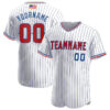 [Top-Selling] Custom Team Name White Royal Strip Red-Royal American Flag Baseball Jersey- Maria