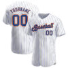 [Top-Selling] Custom Team Name White Royal Strip Royal-Orange Baseball Jersey