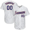 [Top-Selling] Custom Team Name White Royal Strip Royal-Orange Full Printed Baseball Jersey- Maria