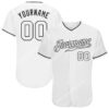 [Top-Selling] Custom Team Name White Strip White-Black Full Printed Baseball Jersey
