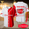 [Top-Selling] Custom White And Red Budweiser Full Printing Baseball Jersey Shirt