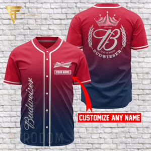 [Top-Selling] Personalized Budweiser Full Printing Baseball Jersey Shirt