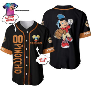 [Top-Selling] Personalized Pinocchio Playing Baseball Full Printing Baseball Jersey