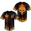 [Top-Selling] Skull With Fire Motley Crue Rock Band All Over Print Baseball Jersey