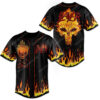 [Top-Selling] Skull With Fire Slayer Rock Band All Over Print Baseball Jersey