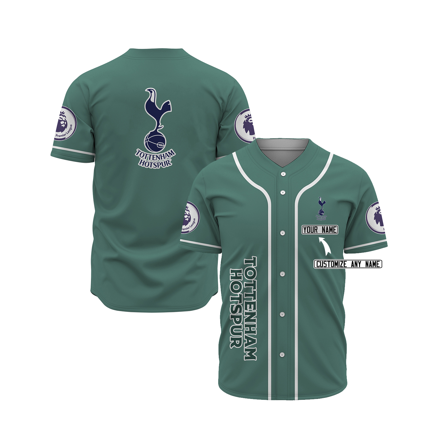 Tottenham Hotspur Custom Name Baseball Jersey Tottenham Hotspur Custom Name Baseball Jersey