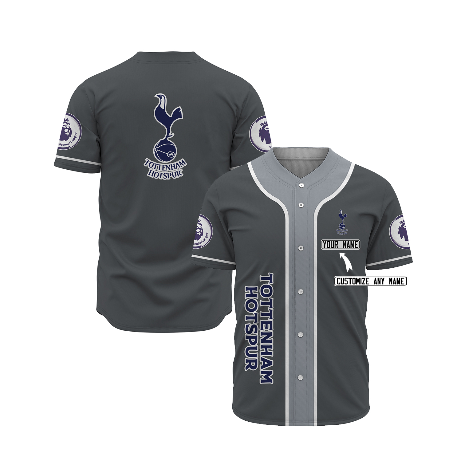 Tottenham Hotspur Custom Name Baseball Jersey Tottenham Hotspur Custom Name Baseball Jersey