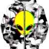 Trippy Alien Unisex Zip-Up 3D Hoodie For Men Women All Over 3D Printed Hoodie - eca3ba254979