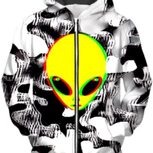 Trippy Alien Unisex Zip-Up 3D Hoodie For Men Women All Over 3D Printed Hoodie - eca3ba254979