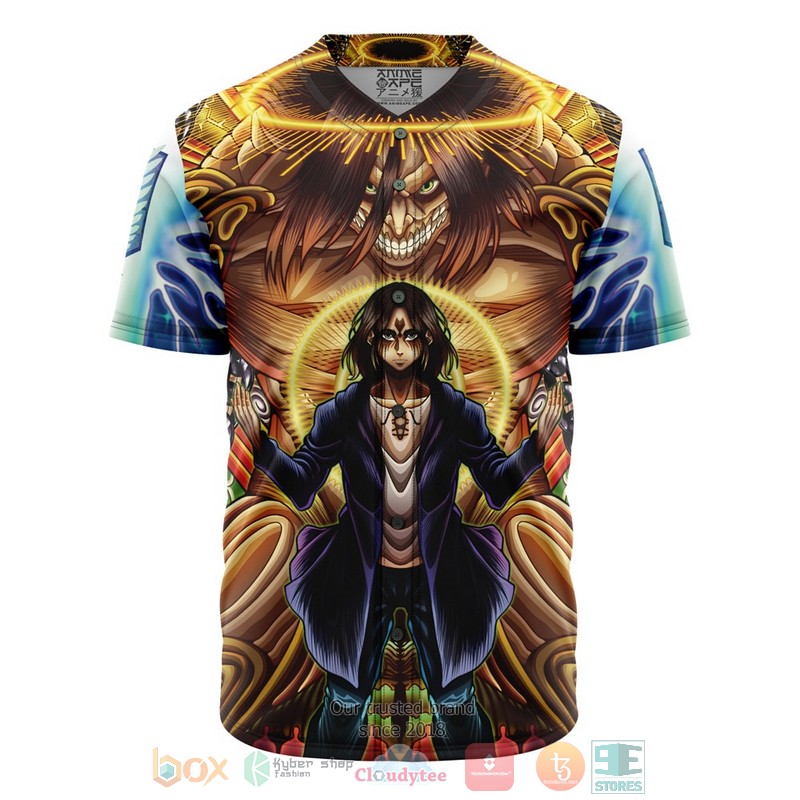 Trippy Eren Yeager Timeskip Attack On Titan Baseball Jersey Trippy Eren Yeager Timeskip Attack On Titan Baseball Jersey