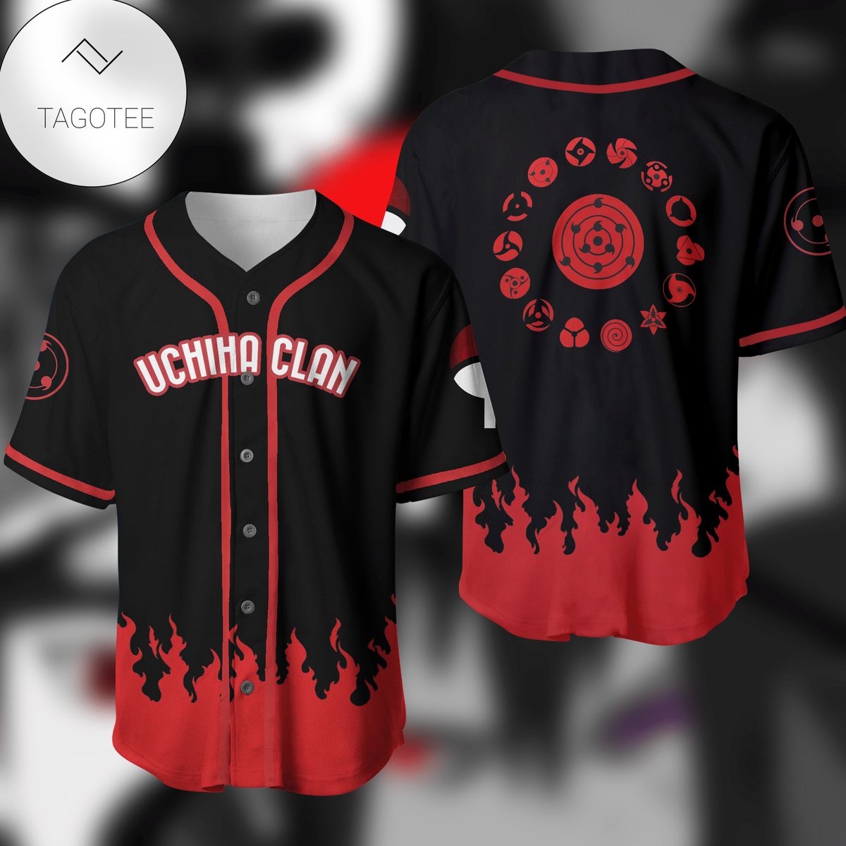 Uchiha Clan Logo Baseball Jersey Shirt Uchiha Clan Logo Baseball Jersey Shirt