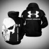 Under Armour Punisher Skull Black Men and Women 3D Hoodie Shirt Under Armour Punisher Skull 3D Shirt Under Armour 3D All Over Printed Shirt - dec39de9b784