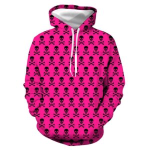 Unisex Halloween 3D Hoodie For Men Women All Over 3D Printed Hoodies Pink Skull Printed Pullover Jacket Sweatshirt - eda03e9bb8dc