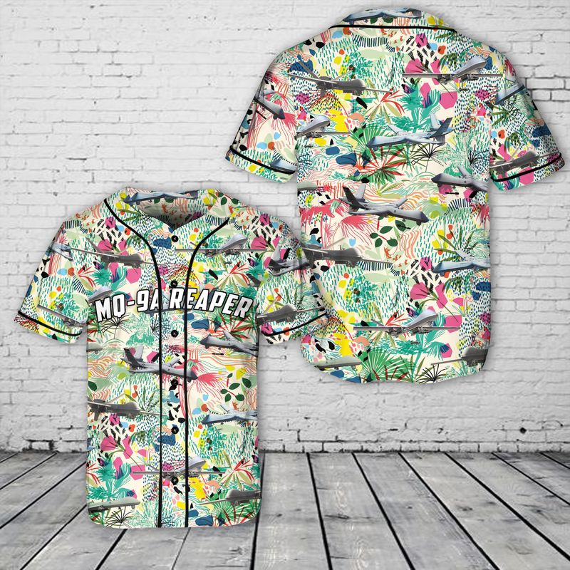 Us Air Force Mq-9A Reaper All Over Print Baseball Jersey Shirt Us Air Force Mq-9A Reaper All Over Print Baseball Jersey Shirt