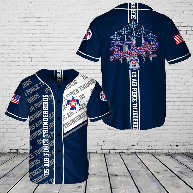 Us Air Force Thunderbirds All Over Print Baseball Jersey Shirt Us Air Force Thunderbirds All Over Print Baseball Jersey Shirt