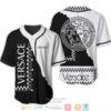 Versace Black And White Caro Pattern Baseball Jersey
