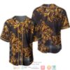 Versace Gold Pattern Caro Brown Baseball Jersey