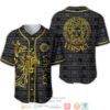 Versace Gold Pattern Letter Grey Baseball Jersey