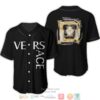 Versace Gold Square Pattern Black Baseball Jersey
