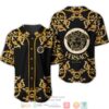 Versace Home Yellow Pattern Black Baseball Jersey