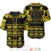 Versace Yellow Floral Pattern Black Baseball Jersey