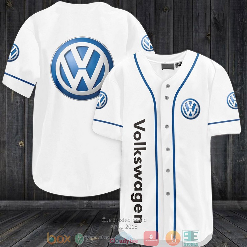 Volkswagen White Baseball Jersey Volkswagen White Baseball Jersey