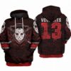 Voorhees 13 Sublimation Red Pattern 3D Printed Hoodie/Zipper Hoodie - 047ade91ee3b